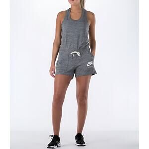 Nike Womens Sporty Active Workout Gym Athletic Racerback Tank Romper Size S Gray